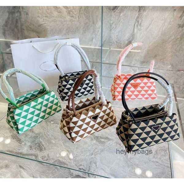 

evening bags women pillow crossbody bags underarm shoulder classic bag canvas zip handbags purse triangle pattern
