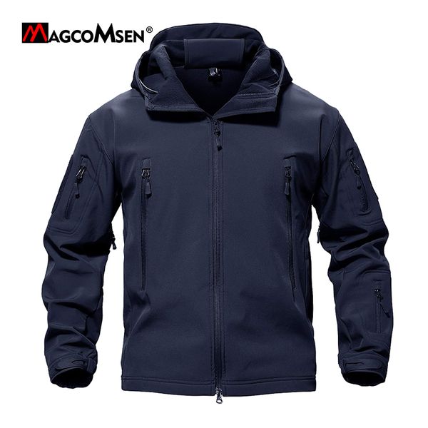 

mens jackets magcomsen shark skin military tactical coat winter fleece outdoor softshell waterproof 230214, Black;brown