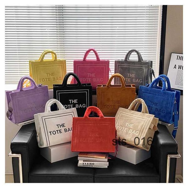 

shoulder bags plush for women winter letter large capacity tote versatile casual hand messenger t230214