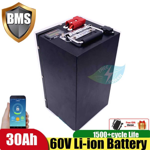 

60v 30ah lithium battery replace lead acid battery 60v 30ah li ion with 50a bms for 3000w scooter go cart tricycle golf club
