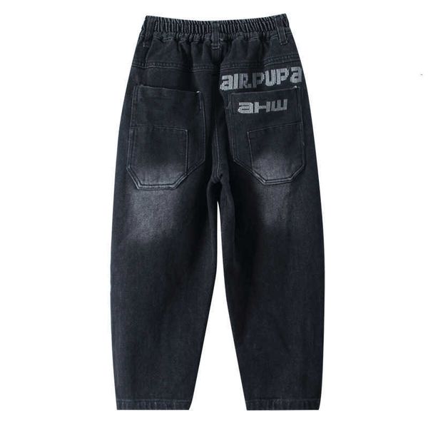 

jeans fashionable boys' plush jeans winter new 1 korean chil1en's trousers men's western-style large chil1en's trousers, Blue