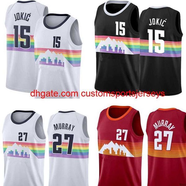 

15 nikola man basketball jokic jersey jamal 27 murray jerseys stitched, Black