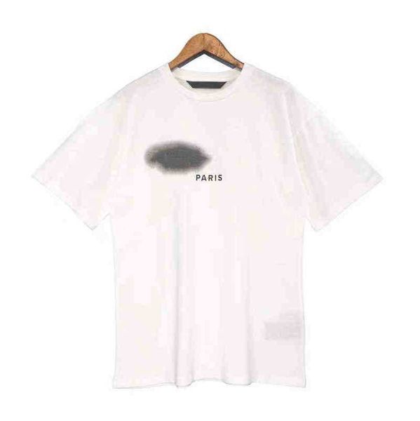 

designer men's t shirts tshirt palm palmangel spray painted alphabet printed round neck short sleeve loose casual mens and women's, White;black