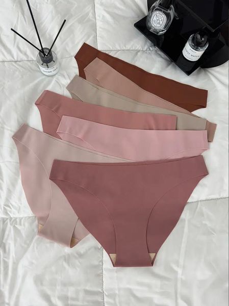 

7 pack women's seamless comfortable panties set, Black;pink