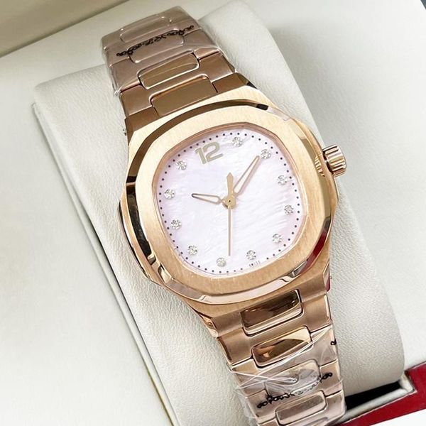 

automatic mechanical watch fashion 35mm stainless steel dial strap waterproof personality diamond designer watch pp7118 high quality, Slivery;golden
