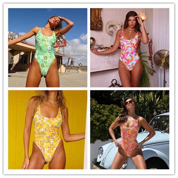 

one piece swimsuit womens digital stripe printed bikini backless, White;black