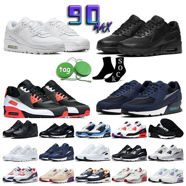 

2023 running shoes for men 90 trainer women sneaker white black infrared colorways futura cushion golf laser blue bred vapr sneakers