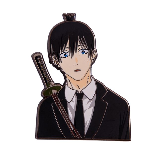 

chainsaw man hayakawa autumn metal badge pin power brooch ornament, Gray