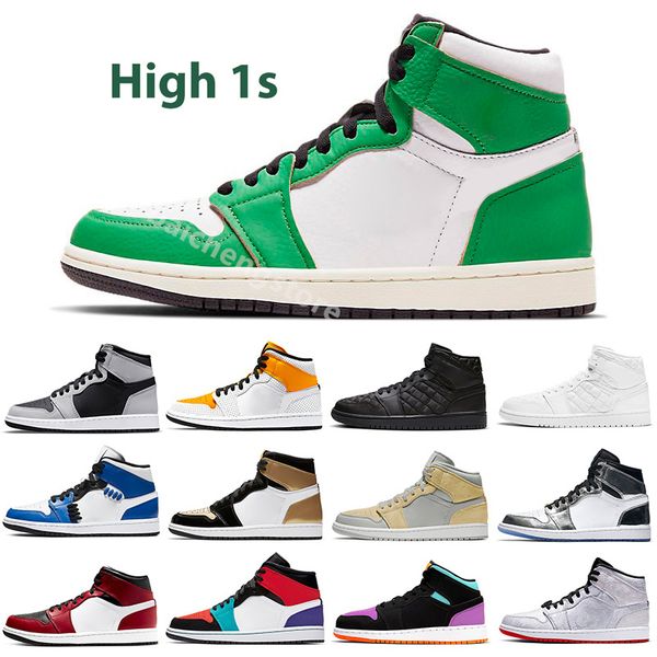 

university blue 1 og basketball shoes jumpman 1s high dark mocha unc light smoke grey hyper chicago patent bred royal toe men women trainers, White;red