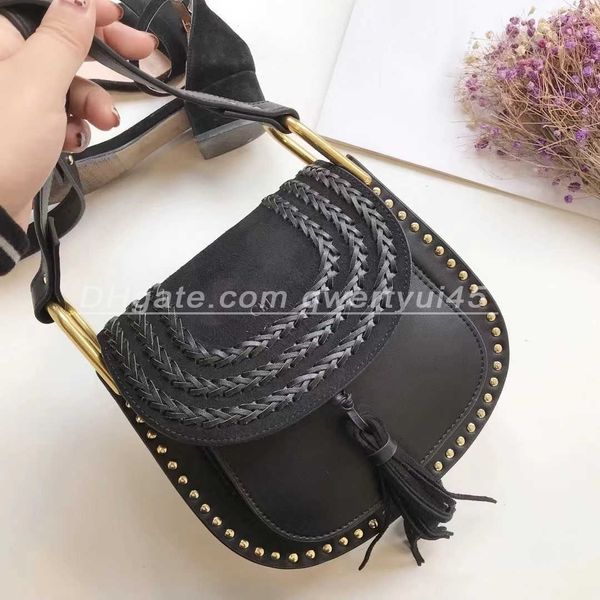 

qwertyui45 retro vintage husdon saddles tassel bag luxury tote woody handbag magnetic buckle designer mens women's cowboy leather brand