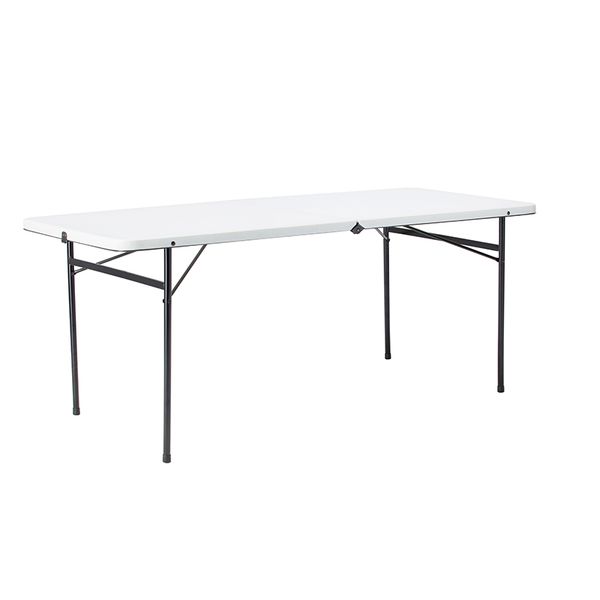 

mainstays 6 foot bi fold plastic folding table white king camp sofa