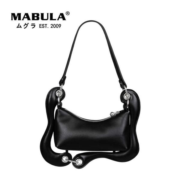 

totes mabula new fashion black women shoulder bags small phone purses stylish decomposable half moon handbags mini totes 0214v23