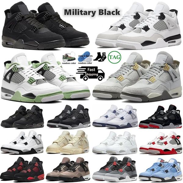 

military black cats jumpman 4s basketballs shoes for mens womens designer casual shoe seafoam 4 sail university blue bred plate-forme men