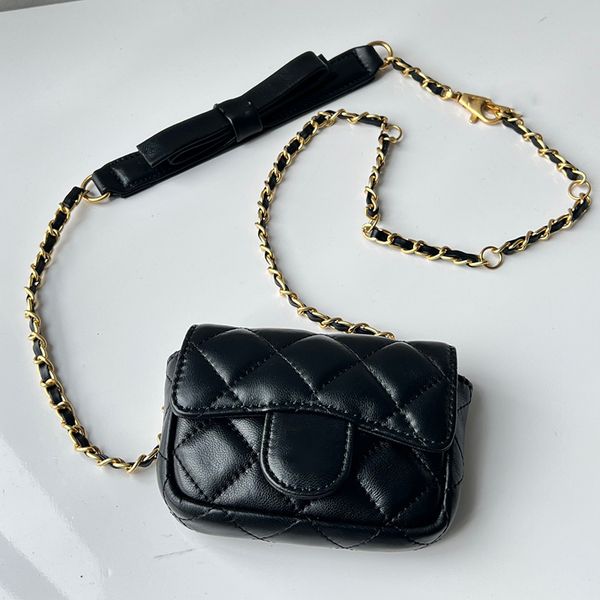 

womens designer vanity waistpack shoulder bags 4 colors classic mini flap ladies with bowknot chest coin purse ghw crossbody cosmetic case d