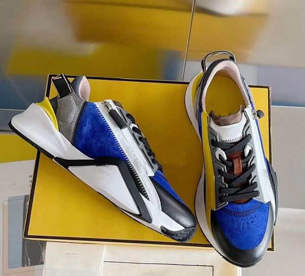 

designer men flow perfect sneakers shoes comfort casual men's splice sports zipper rubber lightweight skateboard runner sole tech fabri, Black