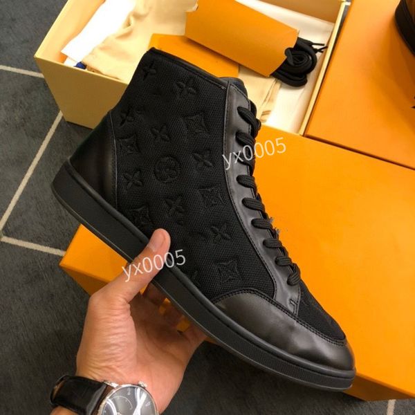 

2023 luxury boots fashion classic men's casual shoes leather trainer shoes men high shoes size38-45 edj220827, Black