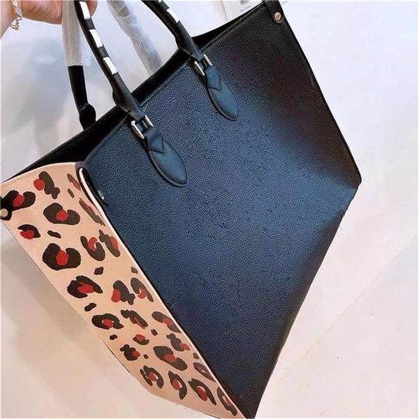 

2023 luxurys designer onthego embossed black flower bag women bags tote shoulder handbag leather diamond even
