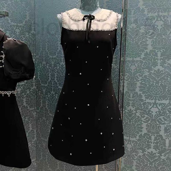 

skirts&skorts designer the same diamond beaded dress 2022 summer new vest skirt doll neck bow show thin rtbv