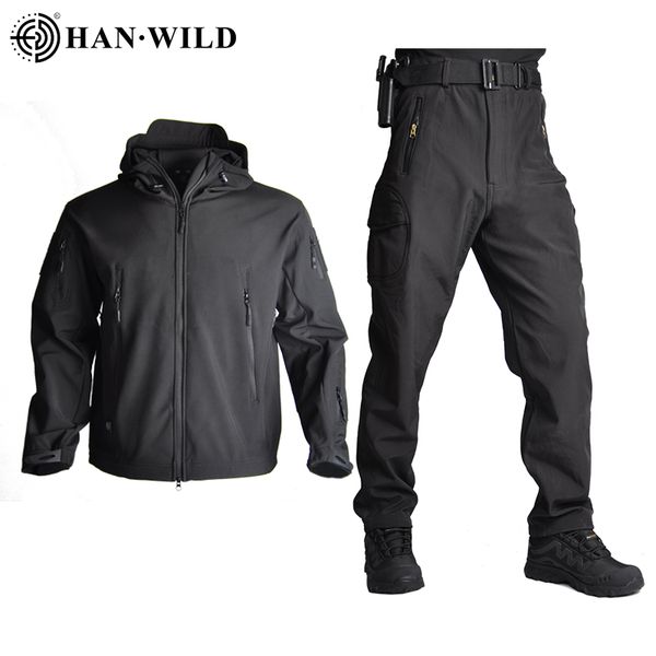 

mens jackets army camouflage airsoft men military camping tactical combat suits waterproof softshell jacket windbreaker hunting suit 230214, Black;brown