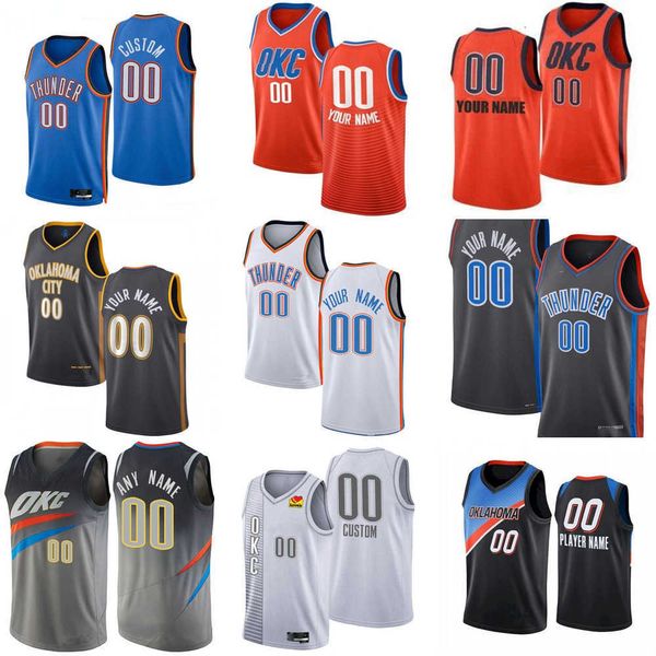 

men women youth oklahoma''city thunder''custom 2 shai gilgeous-alexander 5 luguentz dort 3 josh giddey 23 tre mann 7 che, Black;red