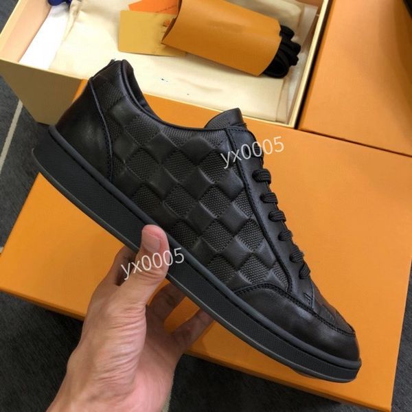 

2023 luxury fashion classic men's casual shoes leather trainer shoes men high shoes, Black