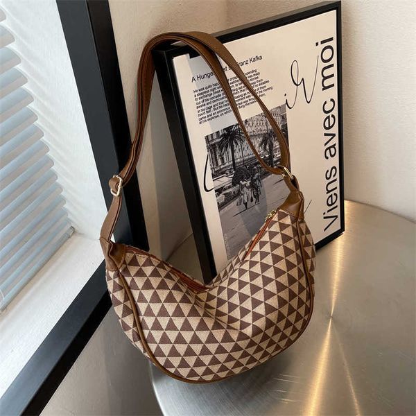 

totes plaid shoulder bag for women designer fashion brand women's handbag new pu leather casual simple underarm female crossbody bags 0