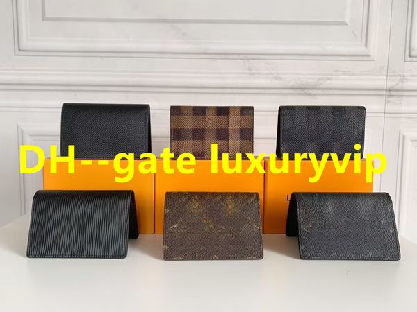 

pure leather wallet money clips63144-7x11cm luxury designer coin wallet stylish short wallet with lettering embossed classic pocket coin wal, Black