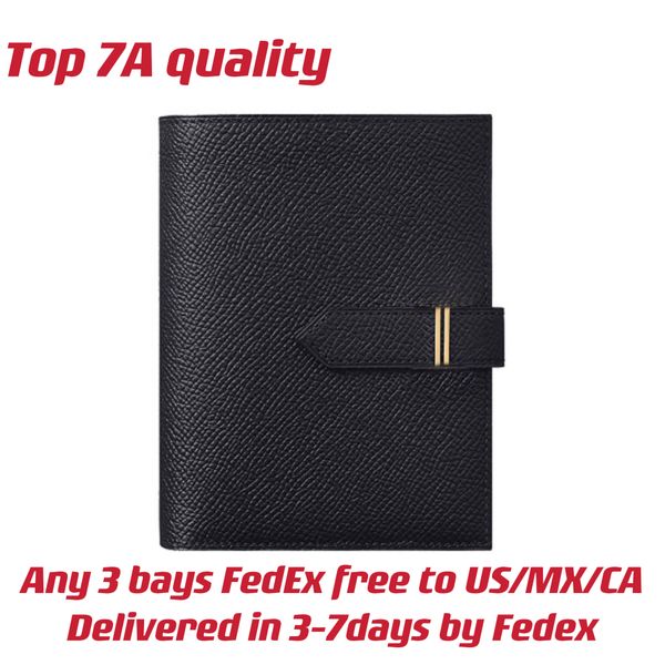 

7a classic bearn designer wallet woemn card holder soft cowhide epsom genuine leather gold/silver hardware plain short wallets coin pocket w, Red;black