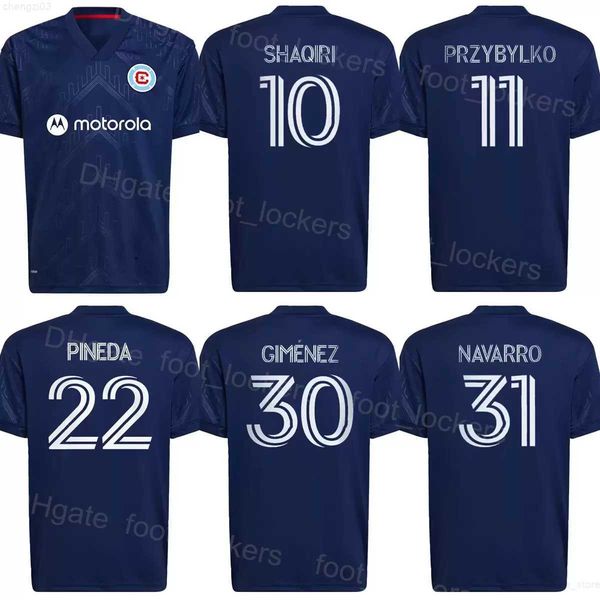 

chicago fc fire 22 23 soccer jersey 10 xherdan shaqiri 11 kacper przybylko 22 mauricio pineda 30 gaston gimenez 31 federico navarro 32 missa, Black;yellow