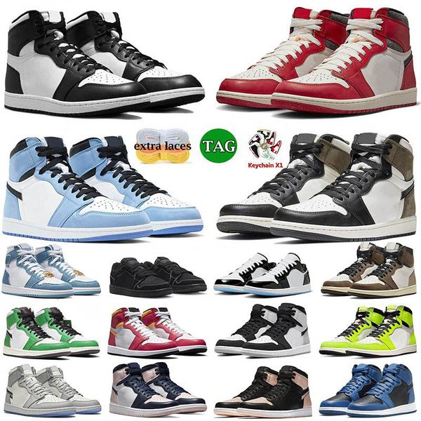

og 1s black white 85 high basketball shoes jumpman 1 lost and found dark mocha university blue concord low men women trainers big size 12
