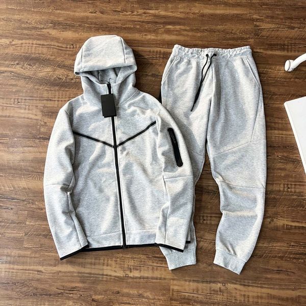 

nk sportswear tech mens tracksuits jackets with pants choice tracksuit casual jogger suit set training wear hoodie asian size comfortable fa, Black