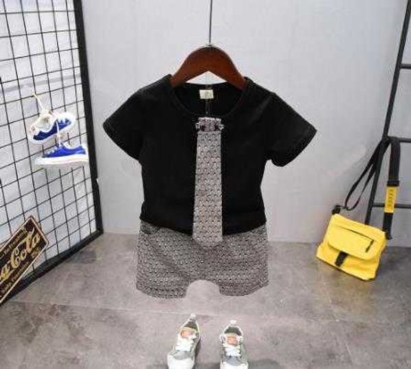 

sets fashion kids tie gentleman set y boy's suit children's clothing shortsleeved tshirt shorts pcs, White