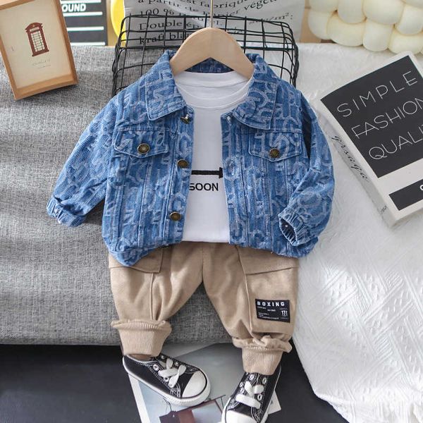 

s lzh spring new sweater coat piece outfits children clothing years casual suits for baby boys clothes set, White