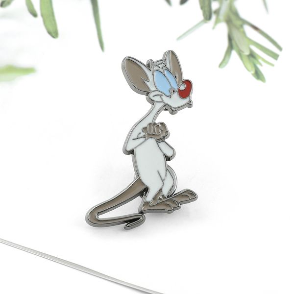 

gray cat red nose brooch funny badge accessories cute anime movies games hard enamel pins collect metal cartoon brooch backpack hat bag coll, Blue