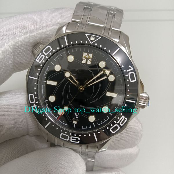 

50 years anniversary automatic watches for men's 42mm black dial dive 300m ceramic bezel cal. 8800 movement vsf mechanical steel bracel, Slivery;black