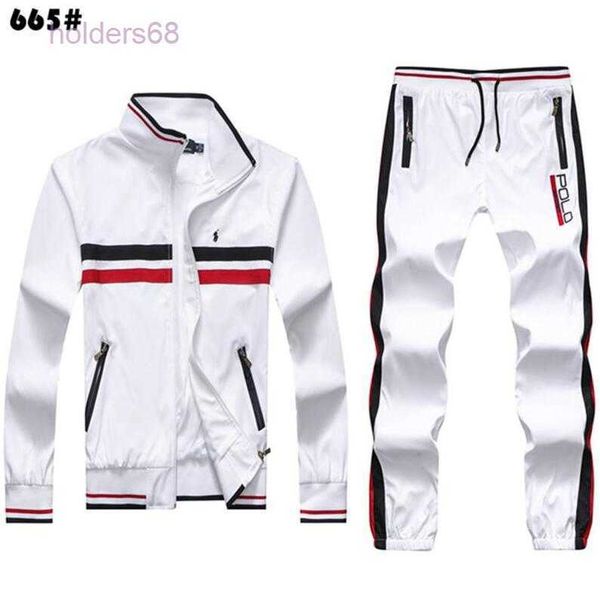 

spring autumn men tracksuits polo sweatshirts horse embroidery jogger sporting suit mens sportswear set plus size -2xl, Gray