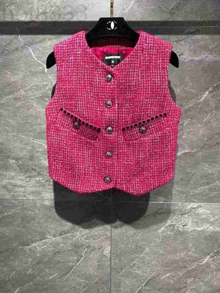 

women's vests designer autumn and winter new style v-neck oblique pocket inserted sleeveless vest ktdd, Black;white