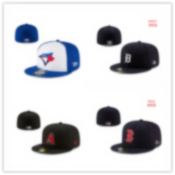 

2023 new design all team baseball fitted caps letter t a b sf s caps wholesale sports flat full closed hat mix order for base ball teams h23, Blue;gray