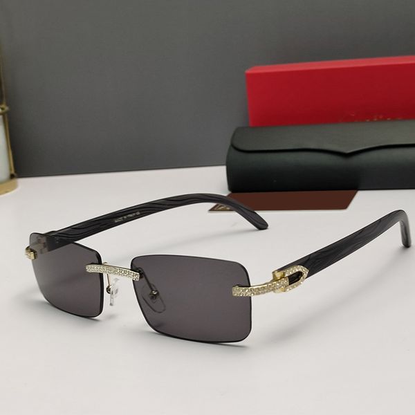 

luxury brand fashion carter gradient lens square sunglasses women rimless vintage brand design sun glasses oculos 2023 diamond crystal solid, White;black