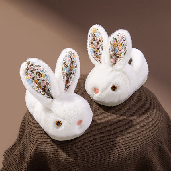 

slipper winer children slippers cartoon rabbit kids shoes warm girls slippers for home house shoes non-slip cute slippers 230213, Black;grey