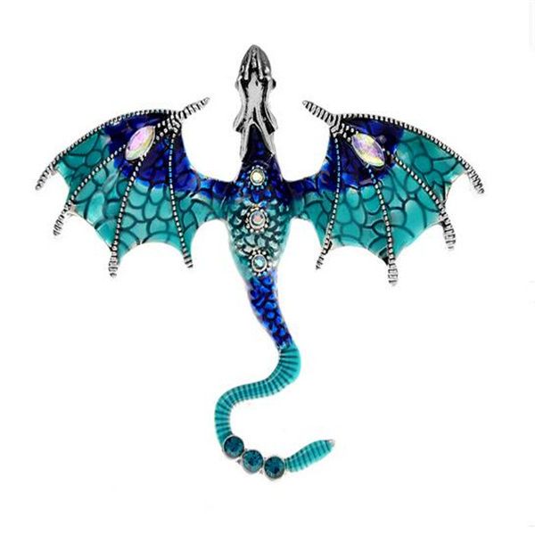 

enamel fly dragon brooch beautiful legand animal pin 3 colors available winter jewelry gc1906, Gray