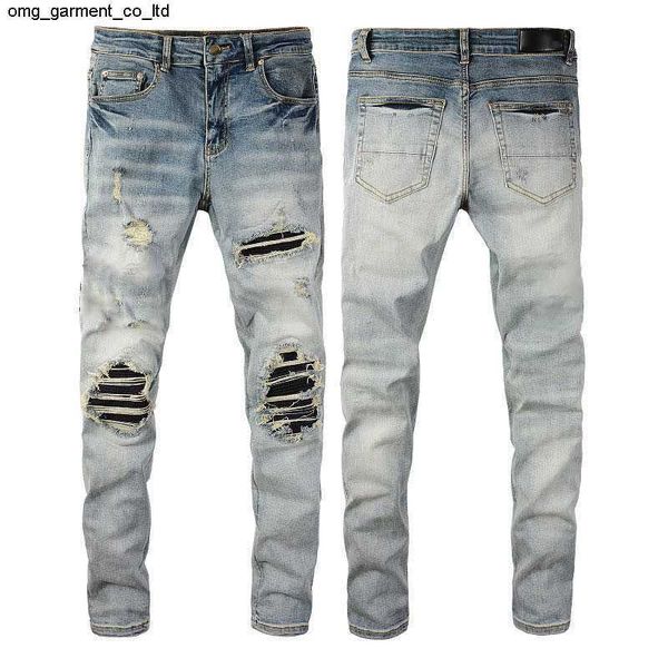 

new designer mens jeans fashion brand zipper hole wash jean pants motorcycle riding cool slim streetwear pants, Blue