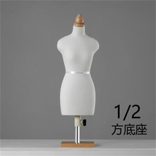 

1/2 sewing female art cloth mannequin torso wood bjd body tripod stand manikin shoulder strap clothing cut can pin villain e148, Khaki