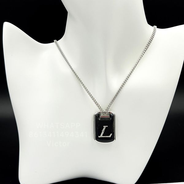 

lw shades locket mens necklace pyramide silver couple stainless steel acetate t0p quality luxury classic style highest counter quality premi