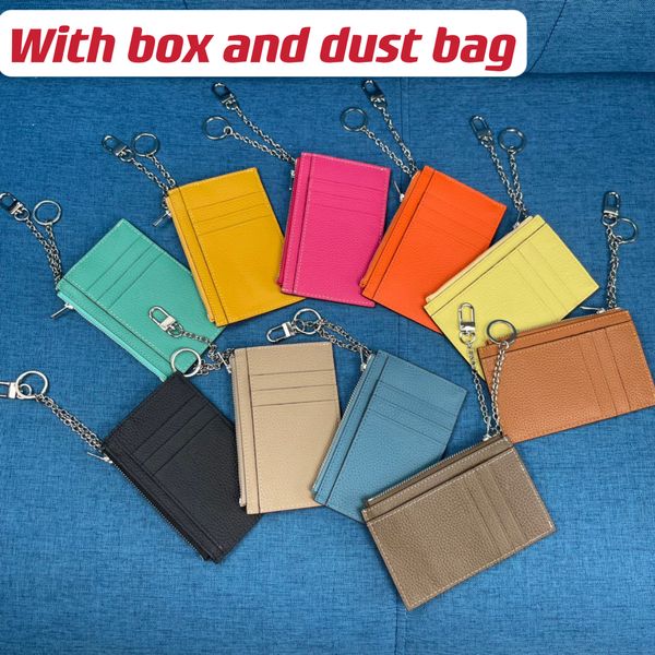 

7a classic key chain zipper wallet city cc with box/dustbag designer woemn card holder barenia faubourg togo genuine leather plain short wal, Red;black