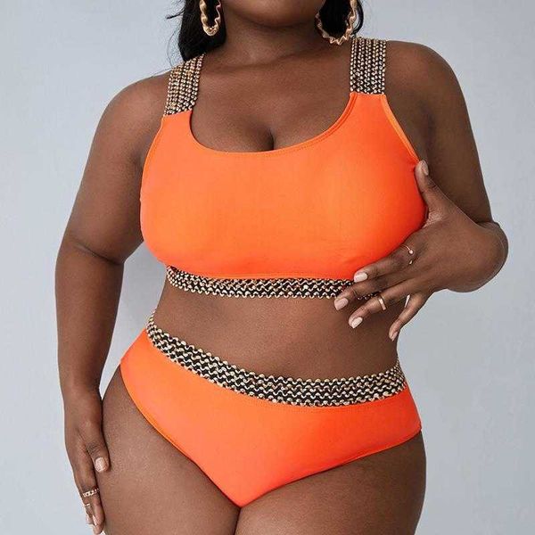 

women s plus sized split bikini high waist board strap solid color beauty back sexy, White;black