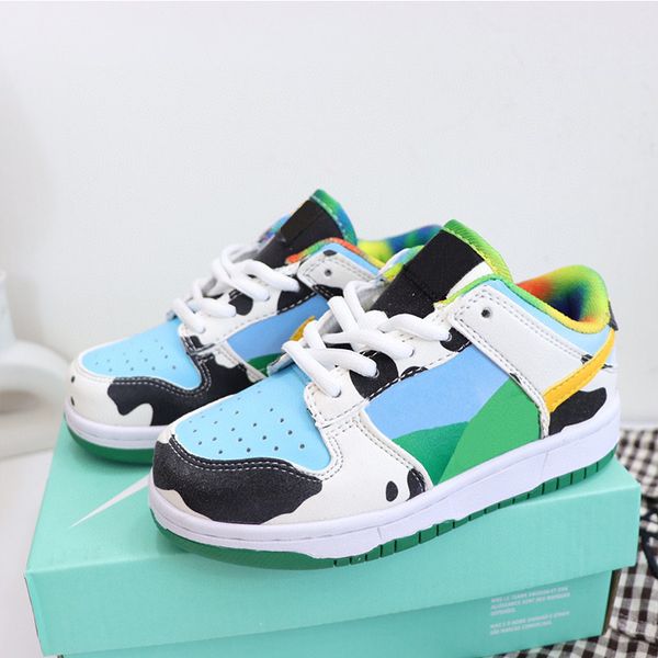 

kid2023 designer kids shoes for boys girls baby black white panda cow pink casual fashion sneakers childrens walking toddler sports