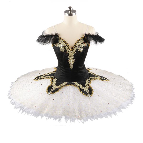 

stage wear professional tutu competition black white yagp nutcracker classical ballet costumes women pancake tutu girl stain no elasticity j, Black;red