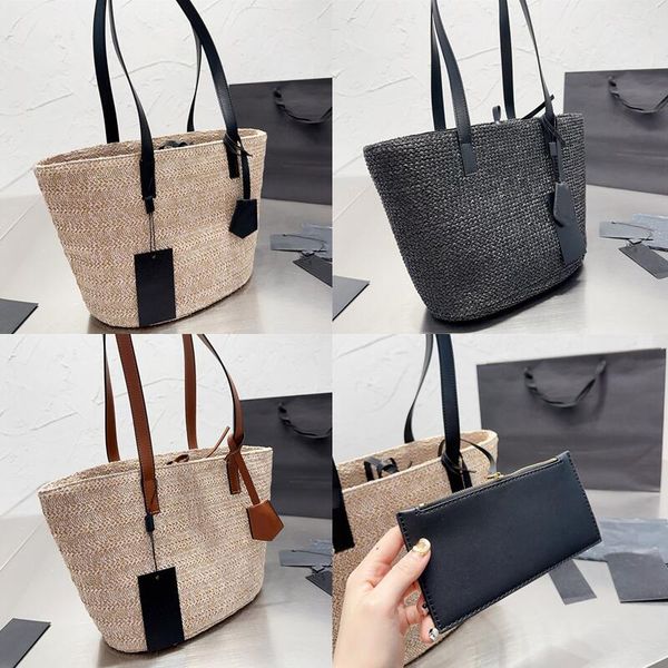 

designers lux black woven shopping basket bag sandy beige lafite grass tote bag