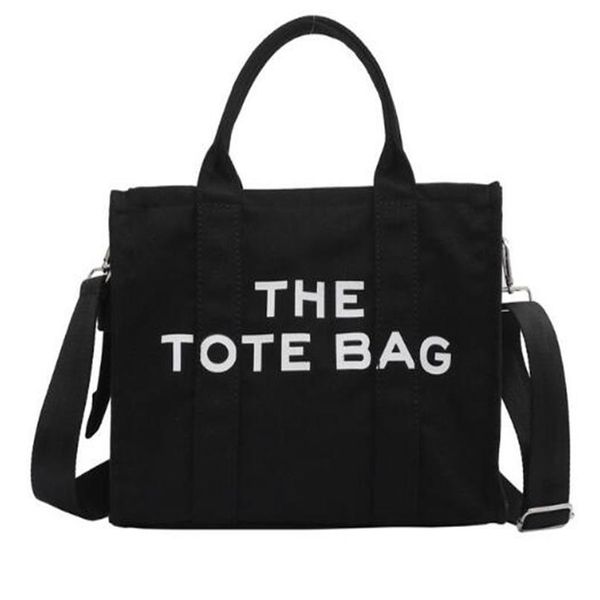 

marc canvas women large totes bag with logo shoulder bags cloth shopper letter printing crossbody shoppingbga handbag ins256m
